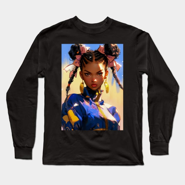 Street Fighter - Chun-Li - #0001 Long Sleeve T-Shirt by diegosilva.arts